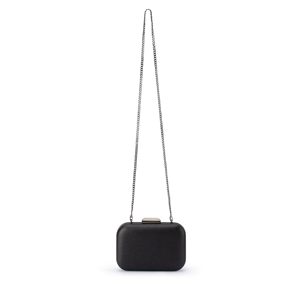 Olga Berg TAMAR Metallic Clutch (Black)