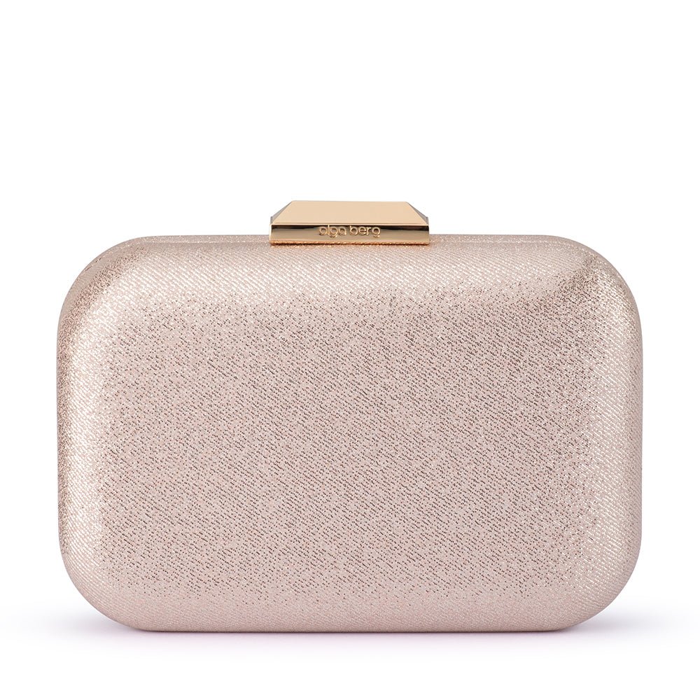 Olga Berg TAMAR Metallic Clutch (Champagne)