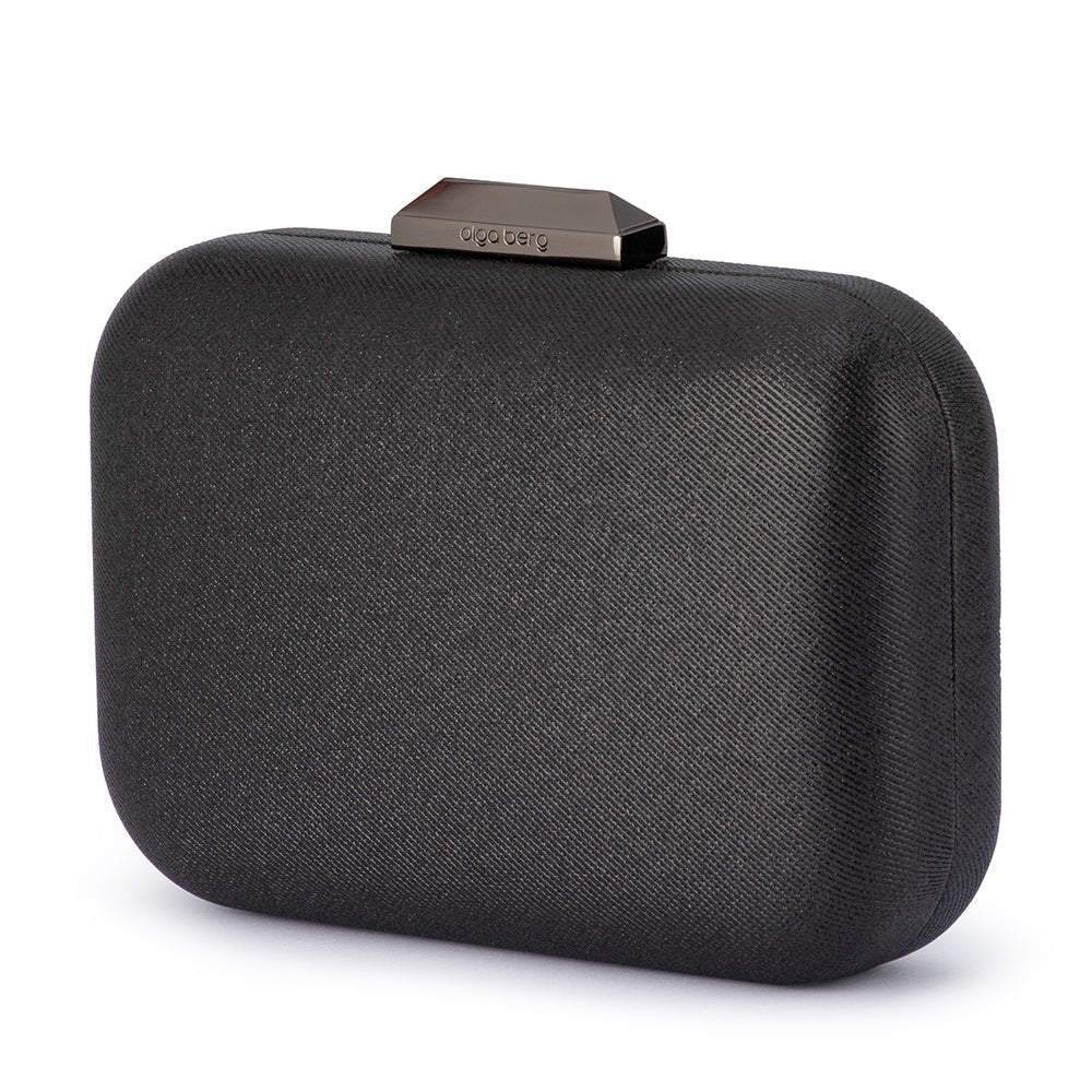 Olga Berg TAMAR Metallic Clutch (Black)