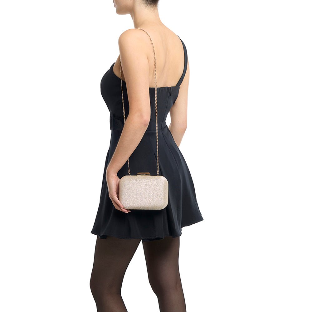 Image of Bags. Product name - TAMAR Metallic Clutch in Gold colour by brand - Olga Berg