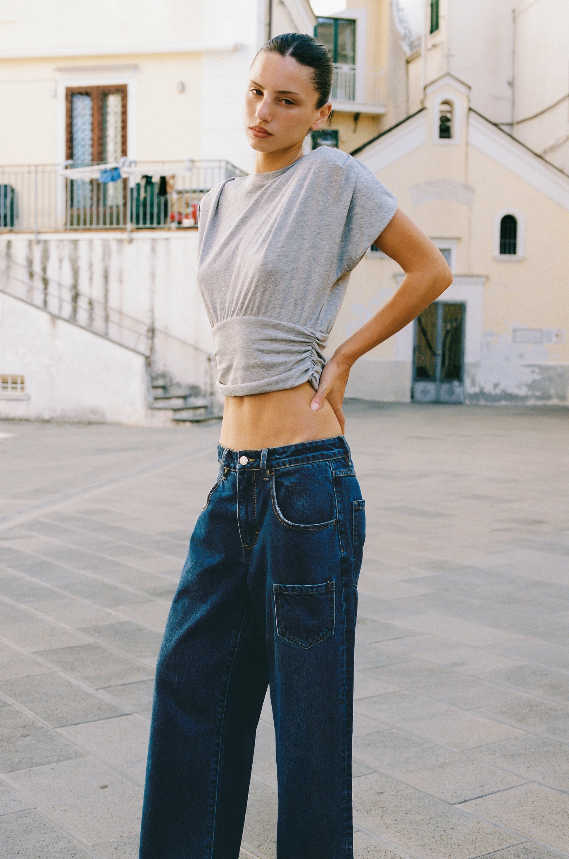 Image of T-Shirts. Product name - Tammy Tee in Grey colour by brand - With Jéan