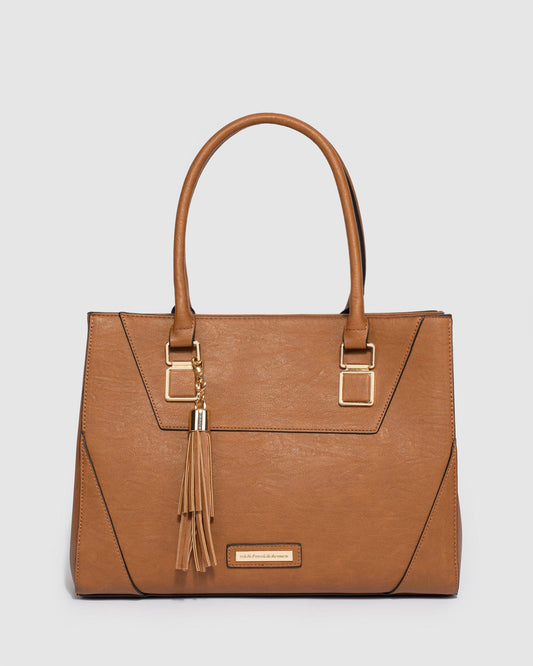 Colette Demi Panel Tote Bag (Tan)