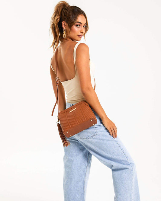 Image of Bags. Productname: Tan Joanna Crossbody Bag in Tan colour by brand - Colette by Colette Hayman