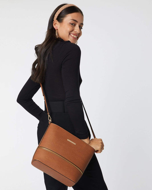 Image of Bags. Productname: Colette Tan Pia Tassel Medium Crossbody Bag in Tan colour by brand - Colette