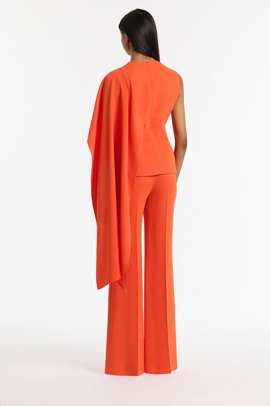 Carla Zampatti Tangerine Crepe Cascade Top (Orange)