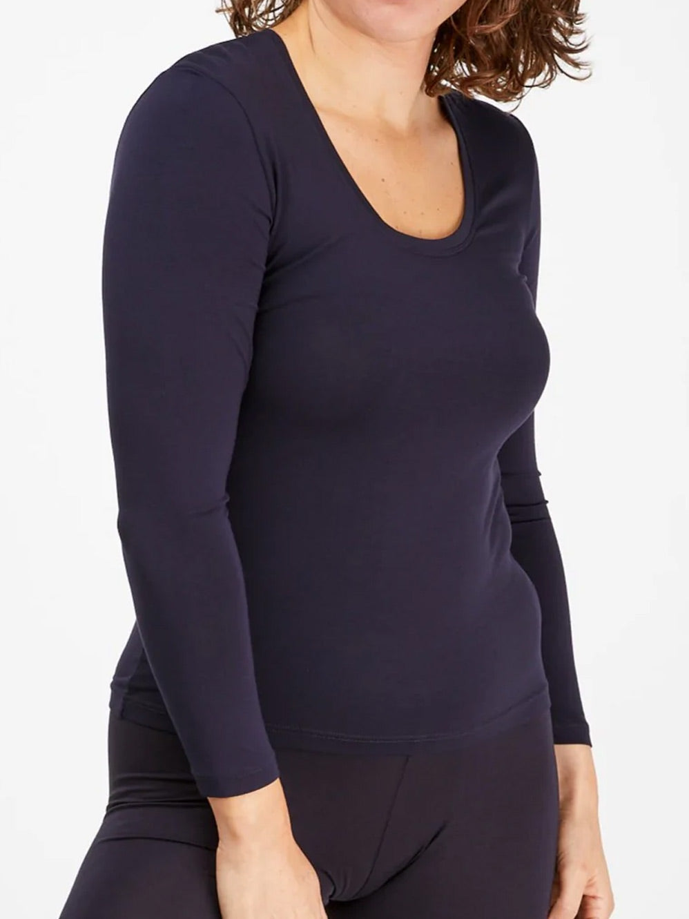 Tani Long Sleeve Scoop Tee (White)