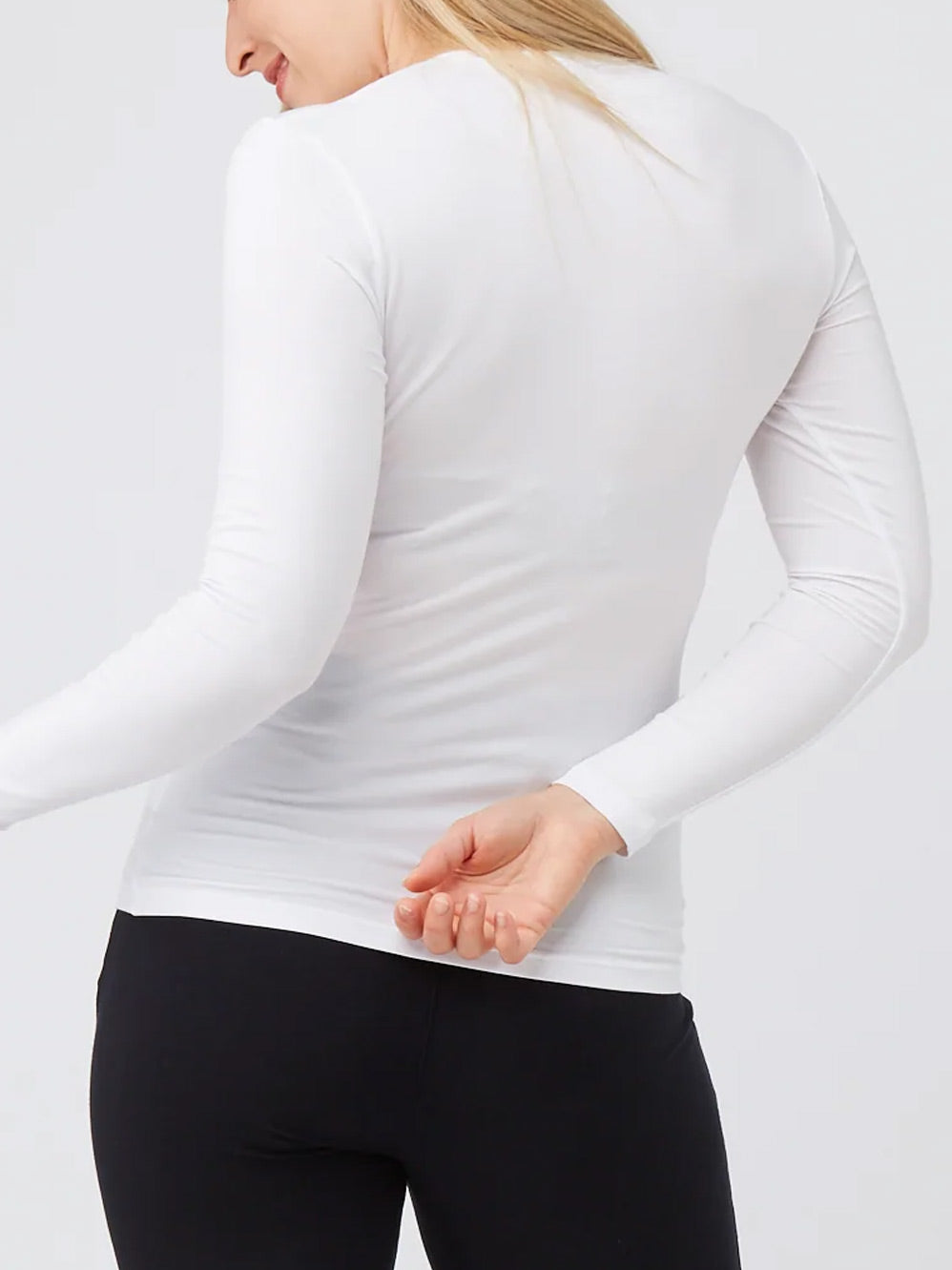 Tani Long Sleeve Scoop Tee (White)