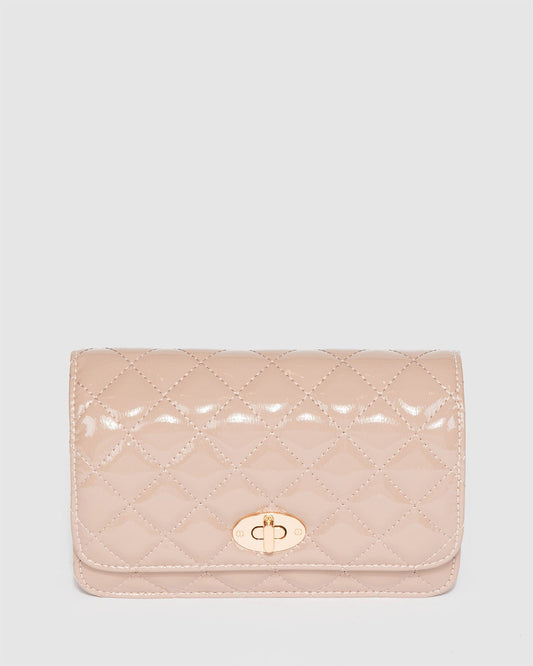 Colette Eboni Quilted Crossbody Bag (Taupe)