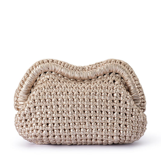 Olga Berg TAYLOR Crochet Clutch (Gold)