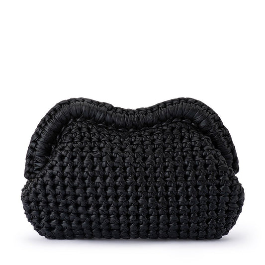 Olga Berg TAYLOR Crochet Clutch (Black)