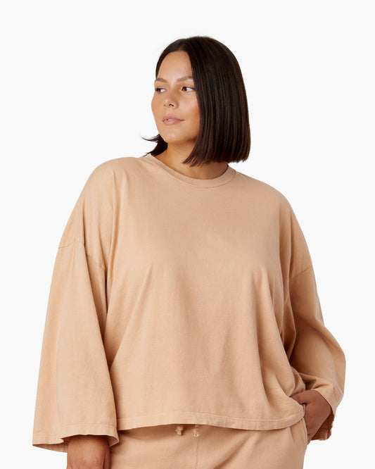 Image of T-Shirts. Productname: Core Longsleeve Tee Bisque in Bisque colour by brand - TKEES
