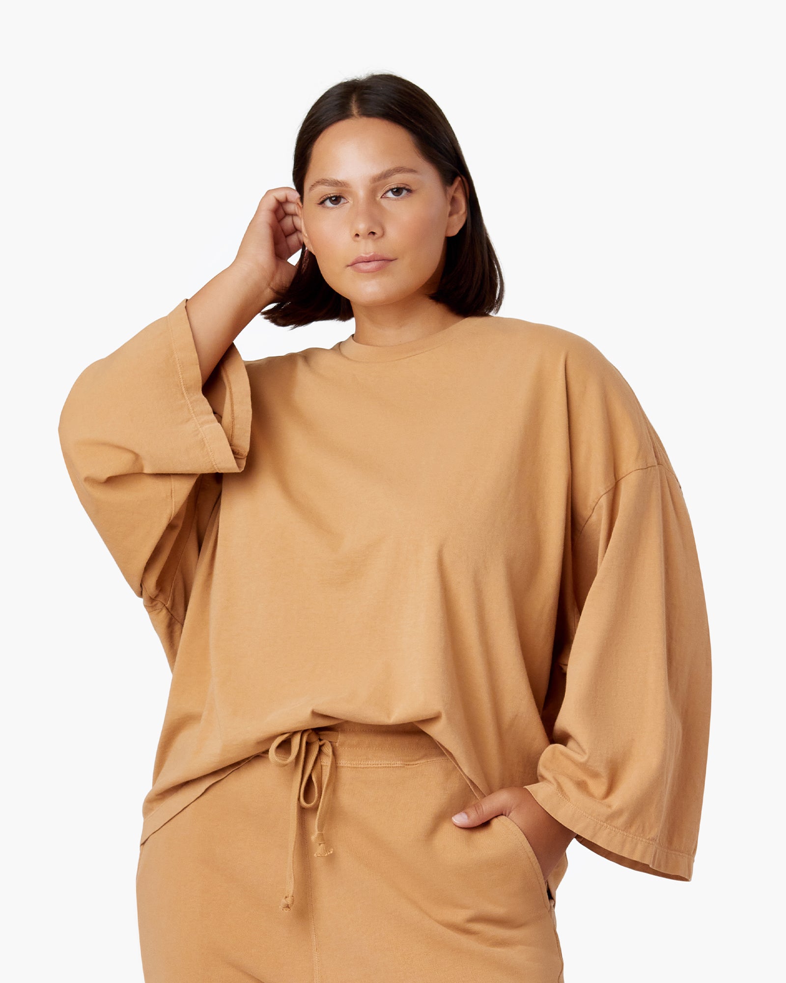 Image of T-Shirts. Productname: Core Longsleeve Tee Toast in Toast colour by brand - TKEES