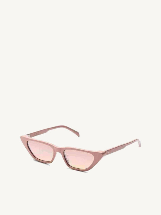 Image of Sunglasses. Product name - Thirty Two Sunglasses with Light Brown Lens in Pink colour by brand - G.O.D