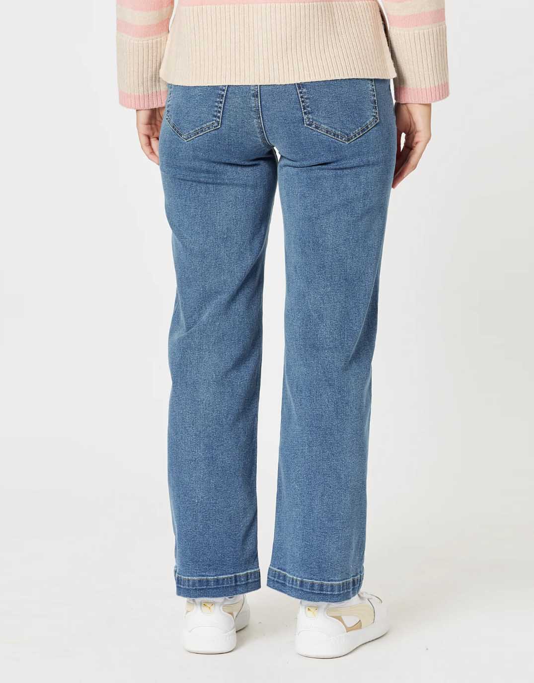Carpenter Stretch Leg Jean - (Washed Denim)
