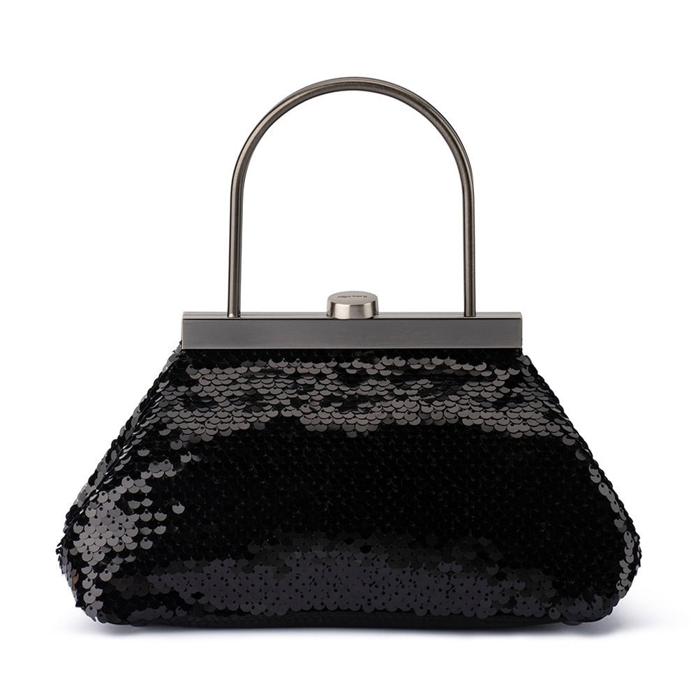 Olga Berg TORI Sequin Top Handle (Black)