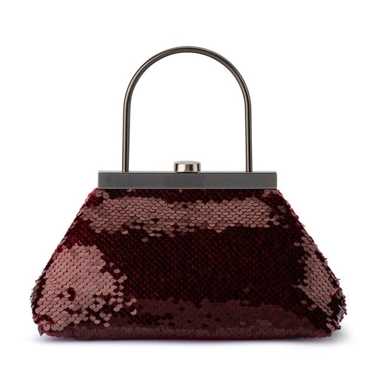 Olga Berg TORI Sequin Top Handle (Burgundy)