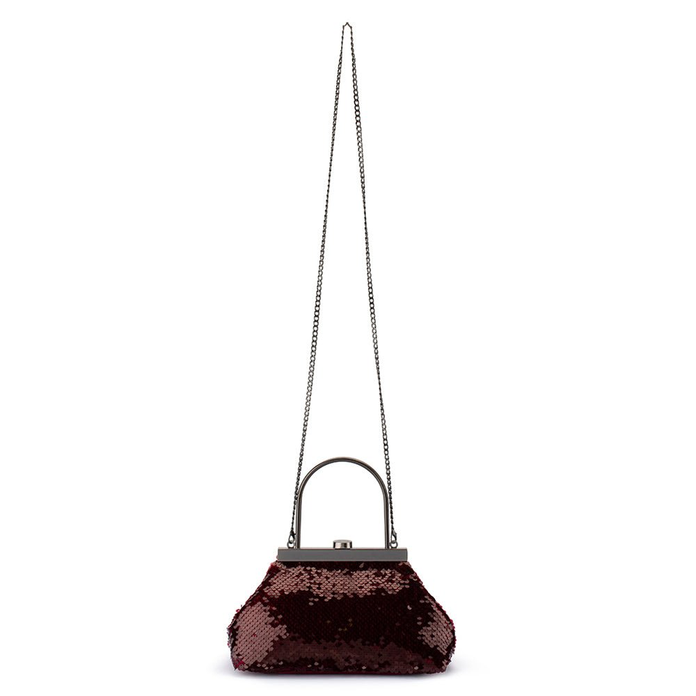 Olga Berg TORI Sequin Top Handle (Burgundy)