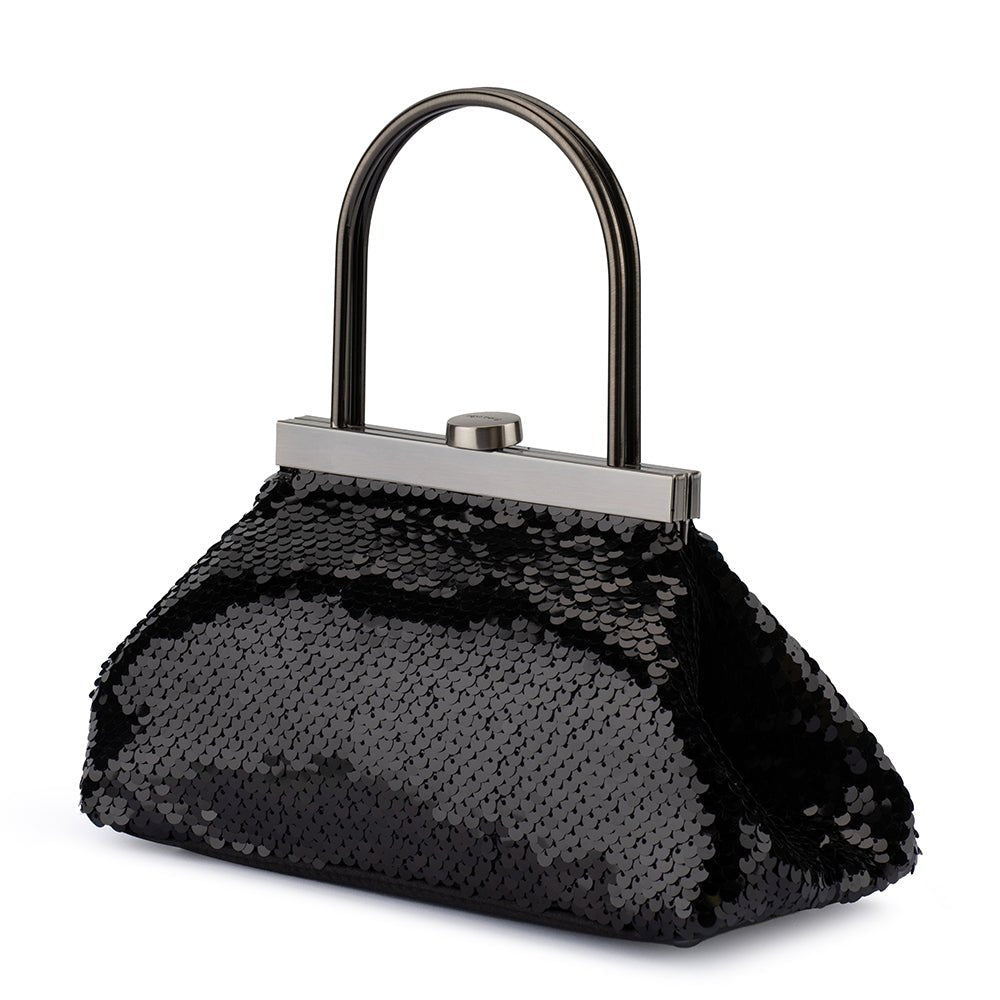 Olga Berg TORI Sequin Top Handle (Black)
