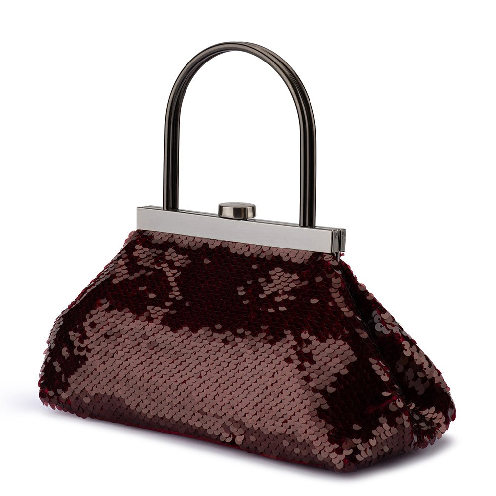 Olga Berg TORI Sequin Top Handle (Burgundy)