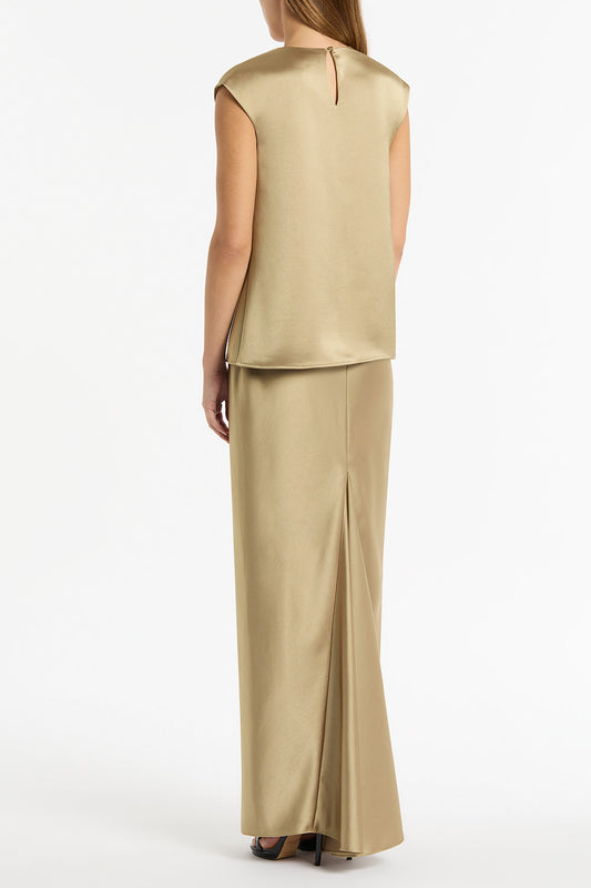 Carla Zampatti Tourmaline Satin Bias Skirt (Gold)
