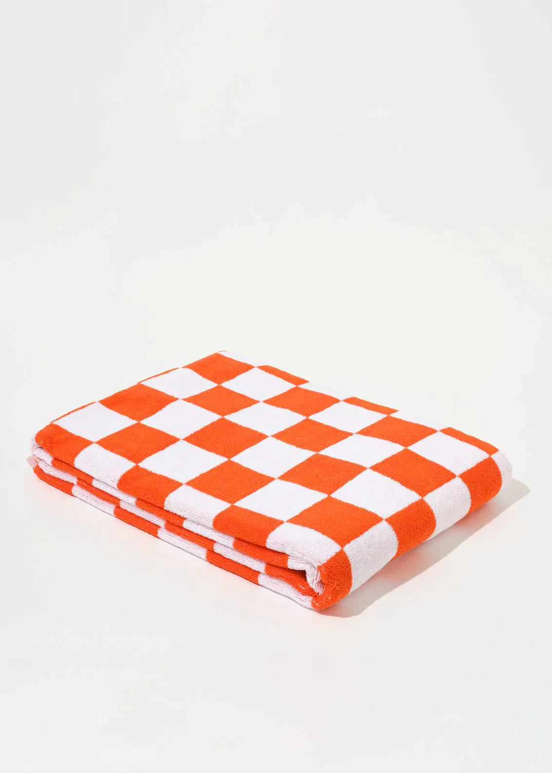 Image of Towels. Product name - TOWEL SET ORANGE BIG CHECK in Orange colour by brand - Blanca Studio