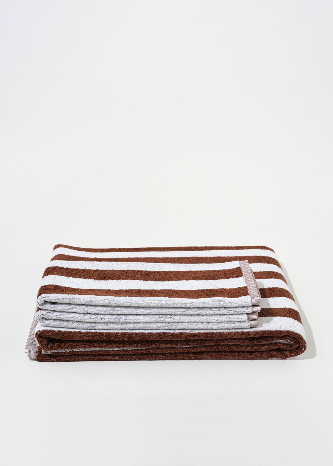 Blanca Studio TOWEL SET SMALL STRIPES (Brown)