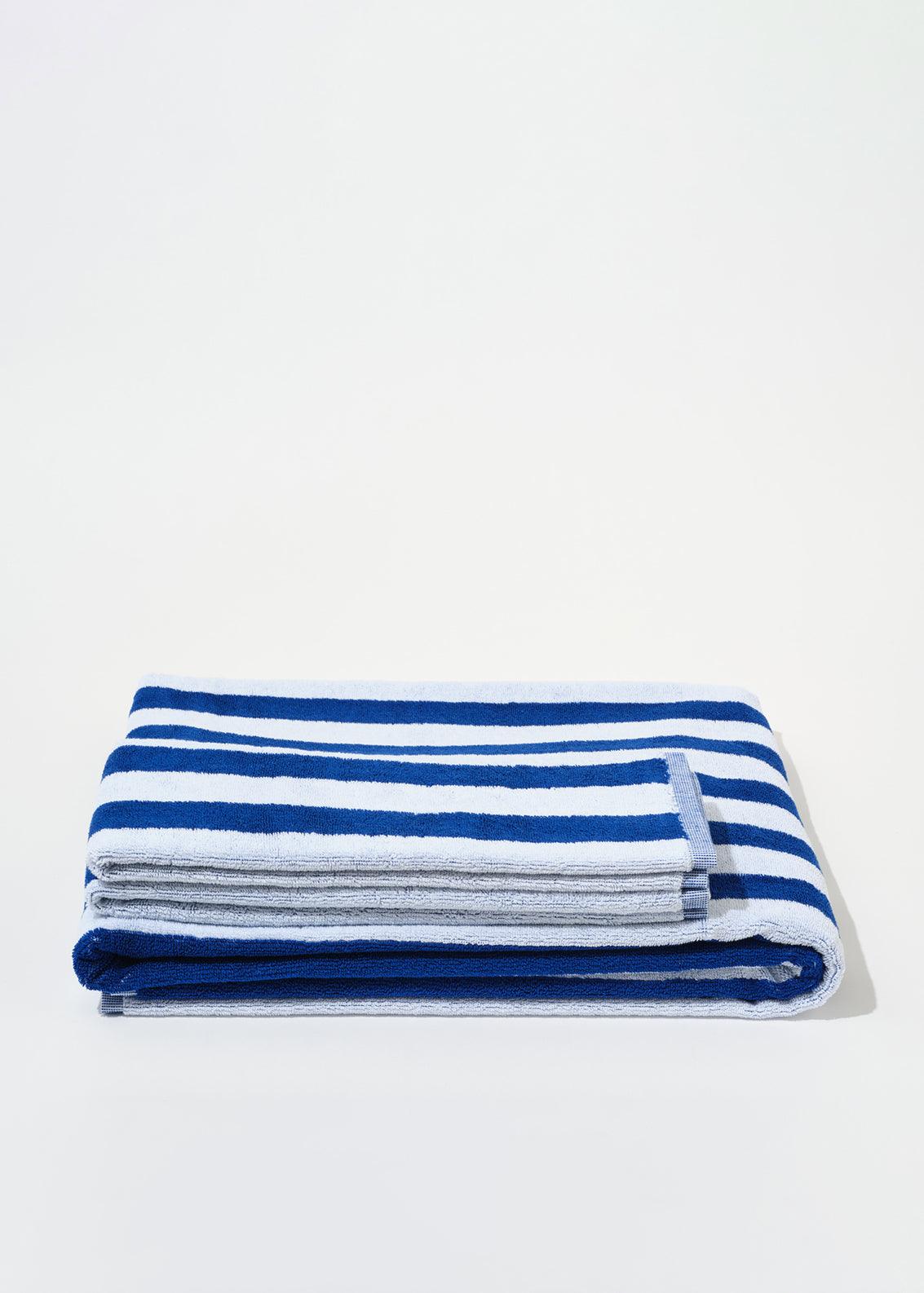 Blanca Studio TOWEL SET COBALT SMALL STRIPES (Blue)
