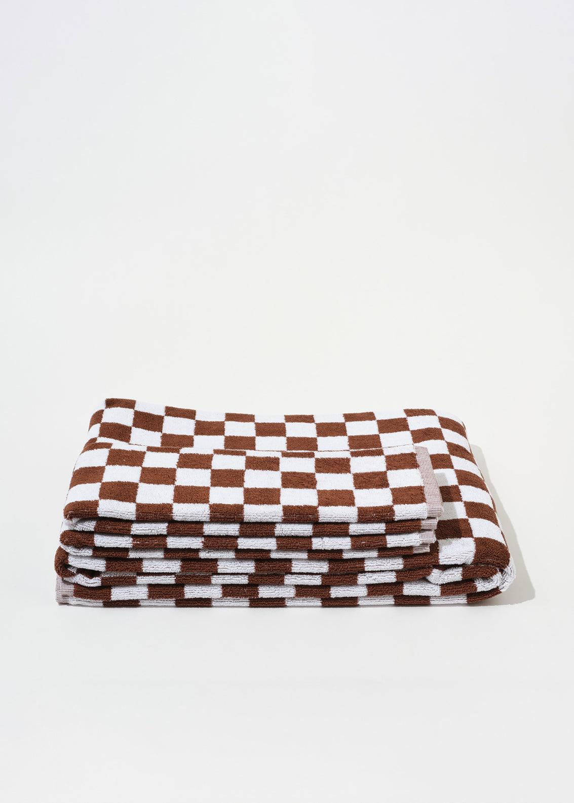 Blanca Studio TOWEL SET SMALL CHECK (Brown)