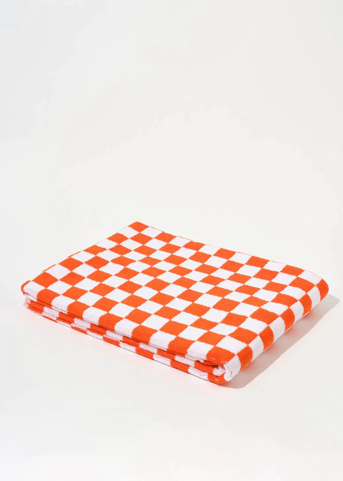 Image of Towels. Product name - TOWEL SET ORANGE SMALL CHECK in Orange colour by brand - Blanca Studio
