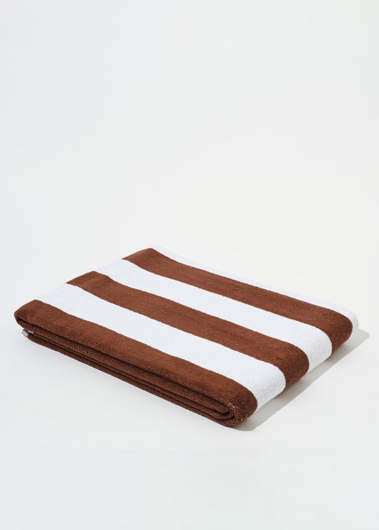 Image of Towels. Product name - TOWEL SET BROWN WIDE STRIPES in Brown colour by brand - Blanca Studio
