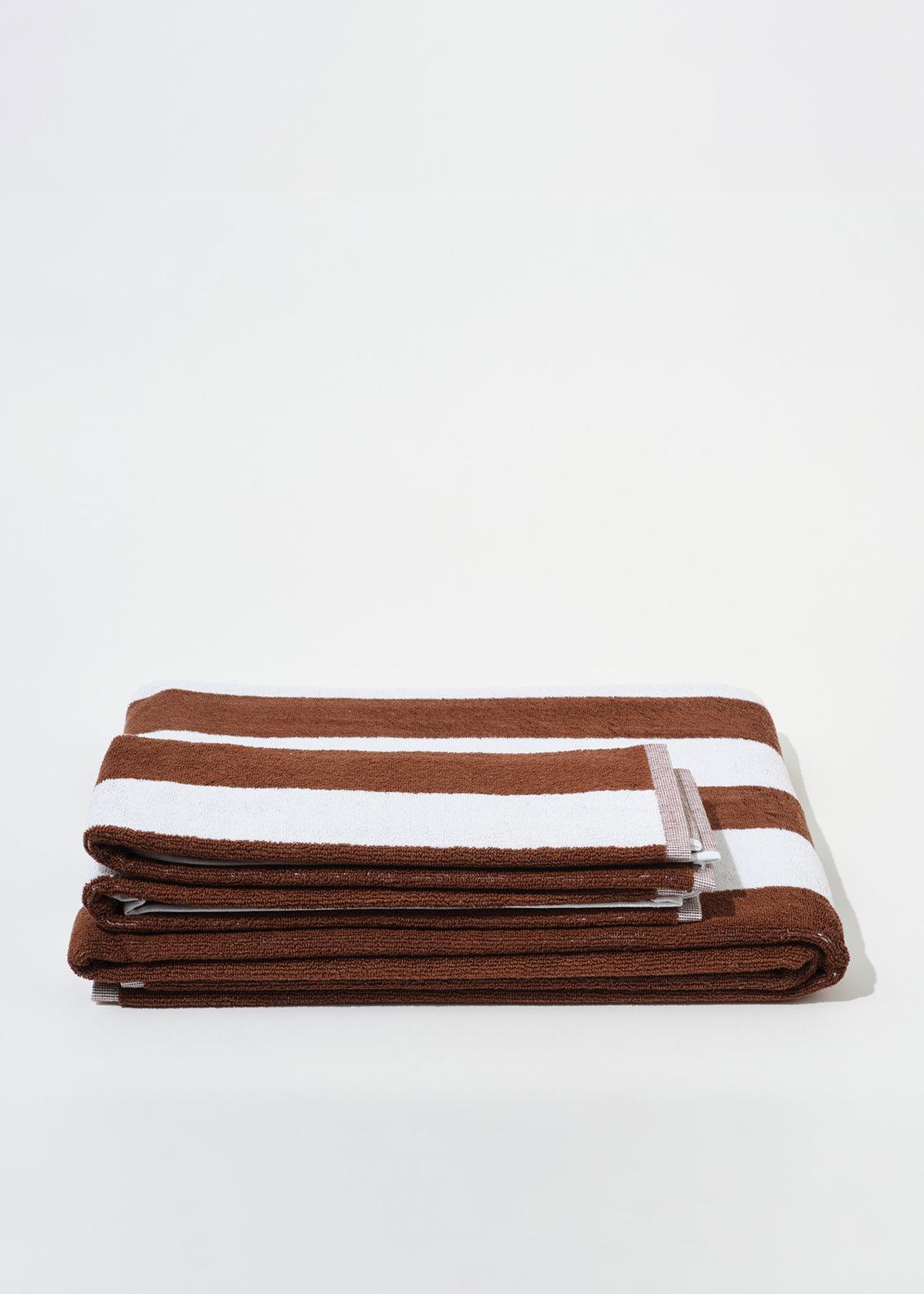 Blanca Studio TOWEL SET WIDE STRIPES (Brown)