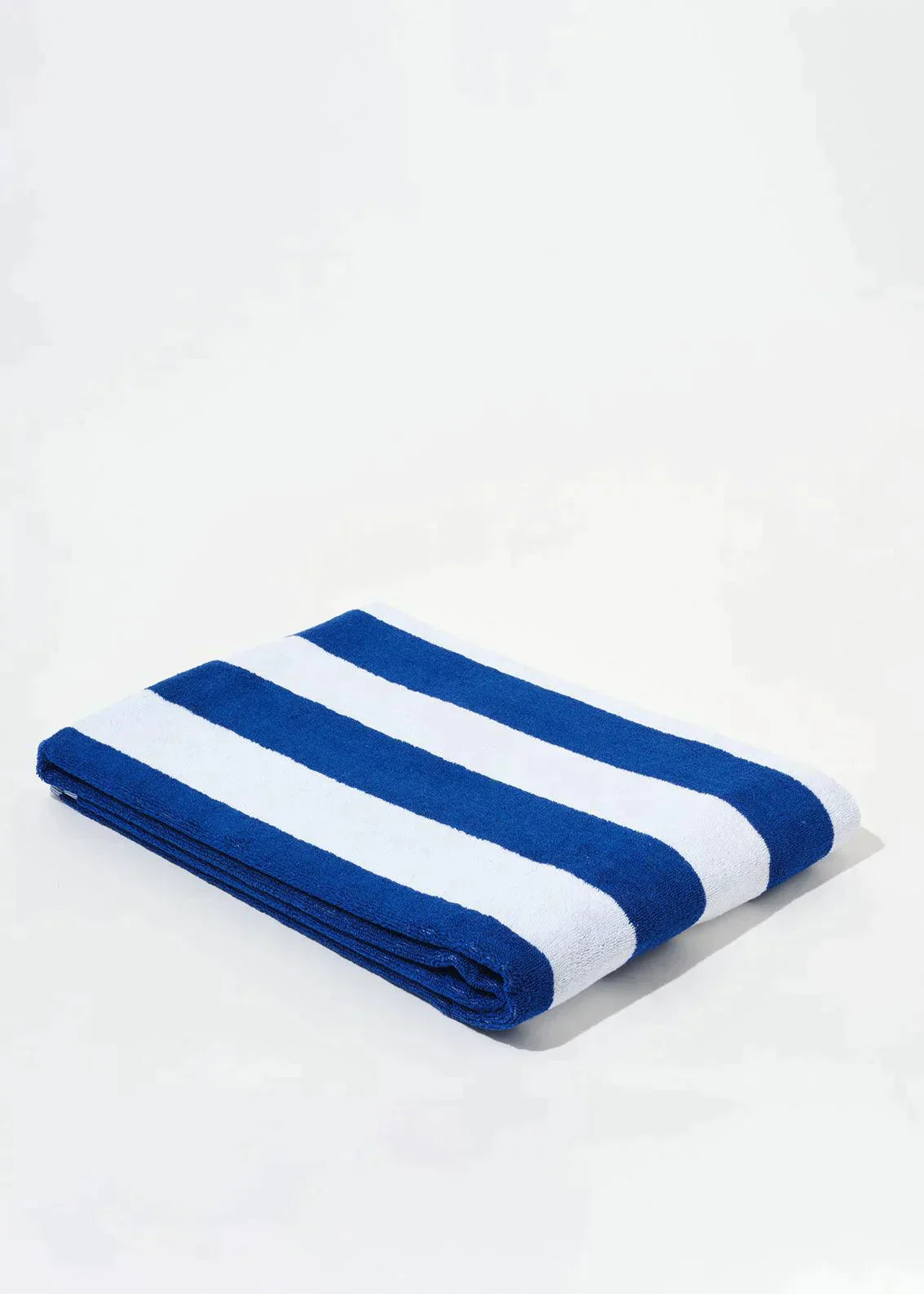 Image of Towels. Product name - TOWEL SET COBALT WIDE STRIPES in Blue colour by brand - Blanca Studio