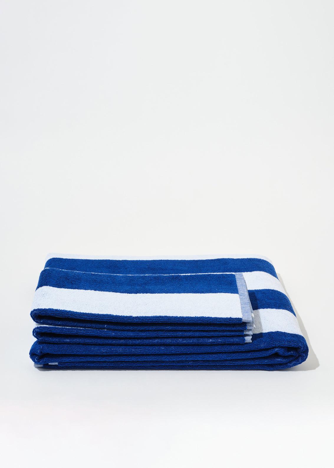 Blanca Studio TOWEL SET COBALT WIDE STRIPES (Blue)