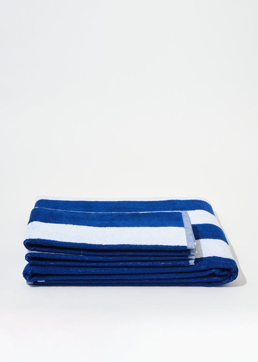 Blanca Studio TOWEL SET COBALT WIDE STRIPES (Blue)