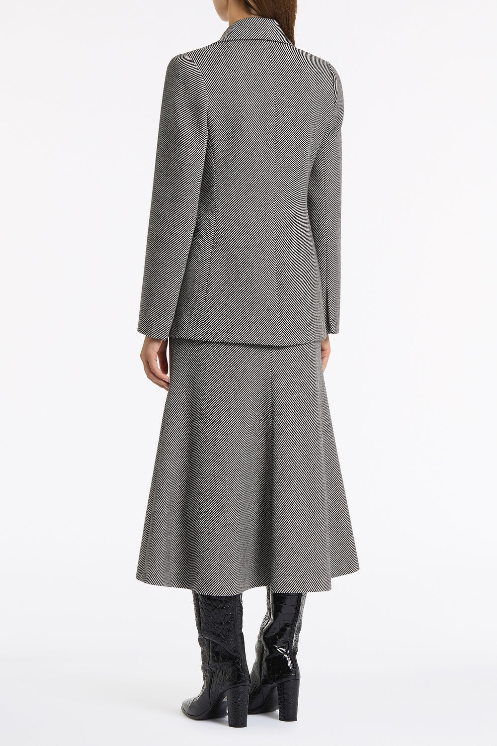 Carla Zampatti Twill Coating Double Breasted Blazer (Grey)