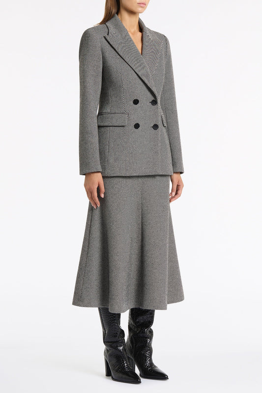 Carla Zampatti Twill Coating Double Breasted Blazer (Grey)