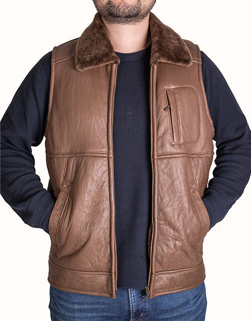 Image of Coats & Jackets. Product name - DY*Vest Nappa Men in Coffee colour by brand - Ever Australia