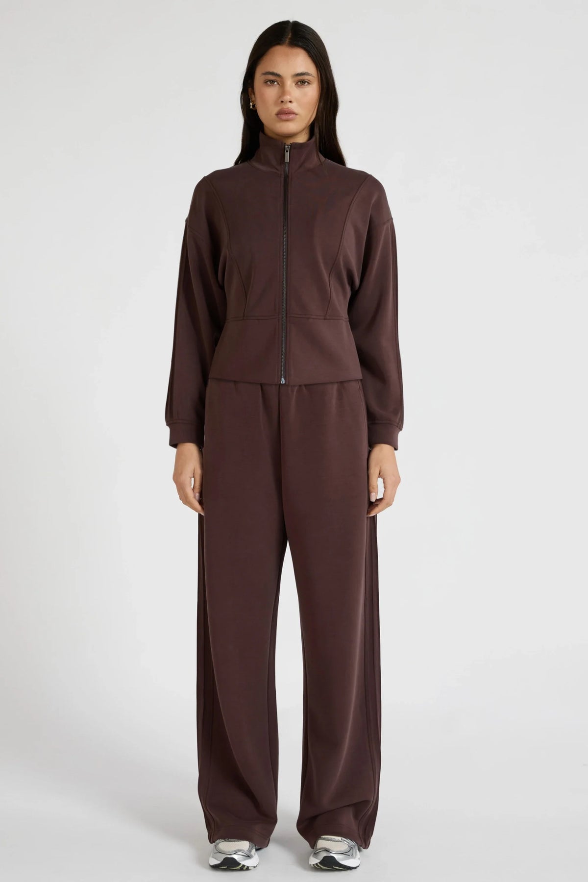 Soft Luxury Panel Full Zip Jacket (Espresso)