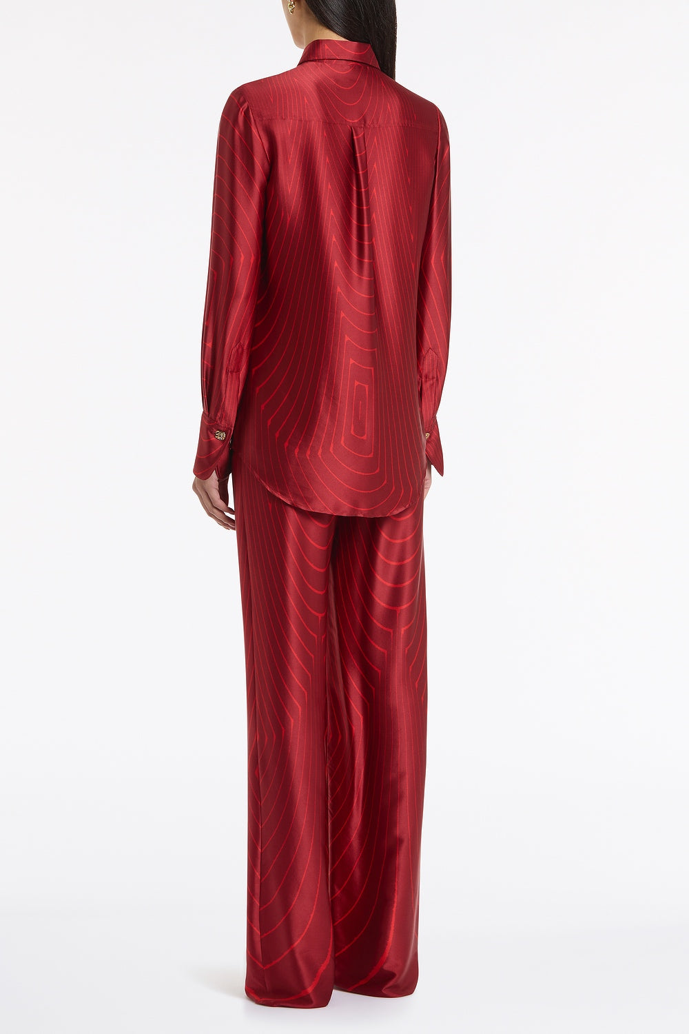 Carla Zampatti Undercurrent Silk Viscose Stretch Classic Blouse (Red)