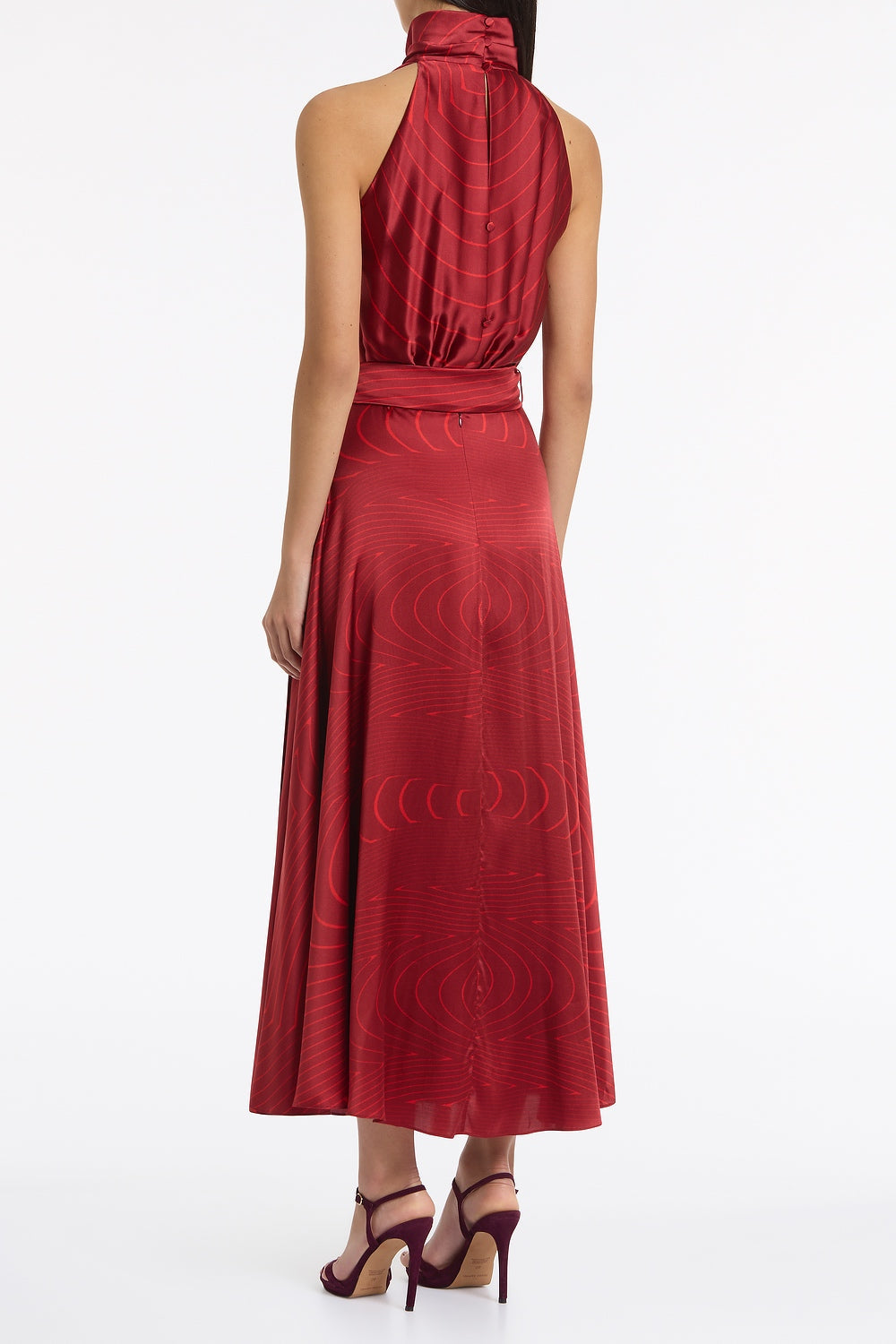 Carla Zampatti Undercurrent Silk Viscose Stretch Halter Dress (Red)