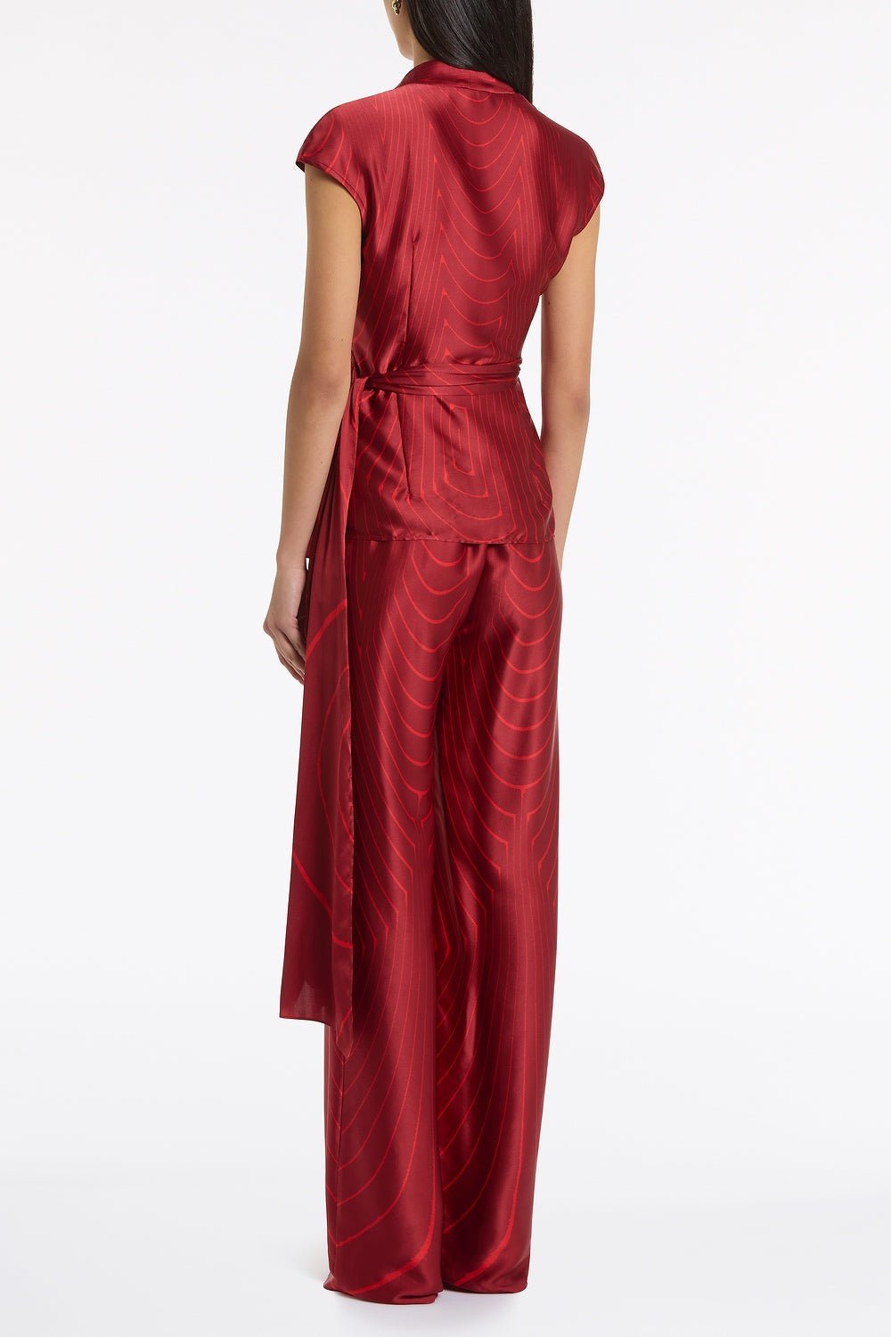 Carla Zampatti Undercurrent Silk Viscose Stretch Lounge Pant (Red)