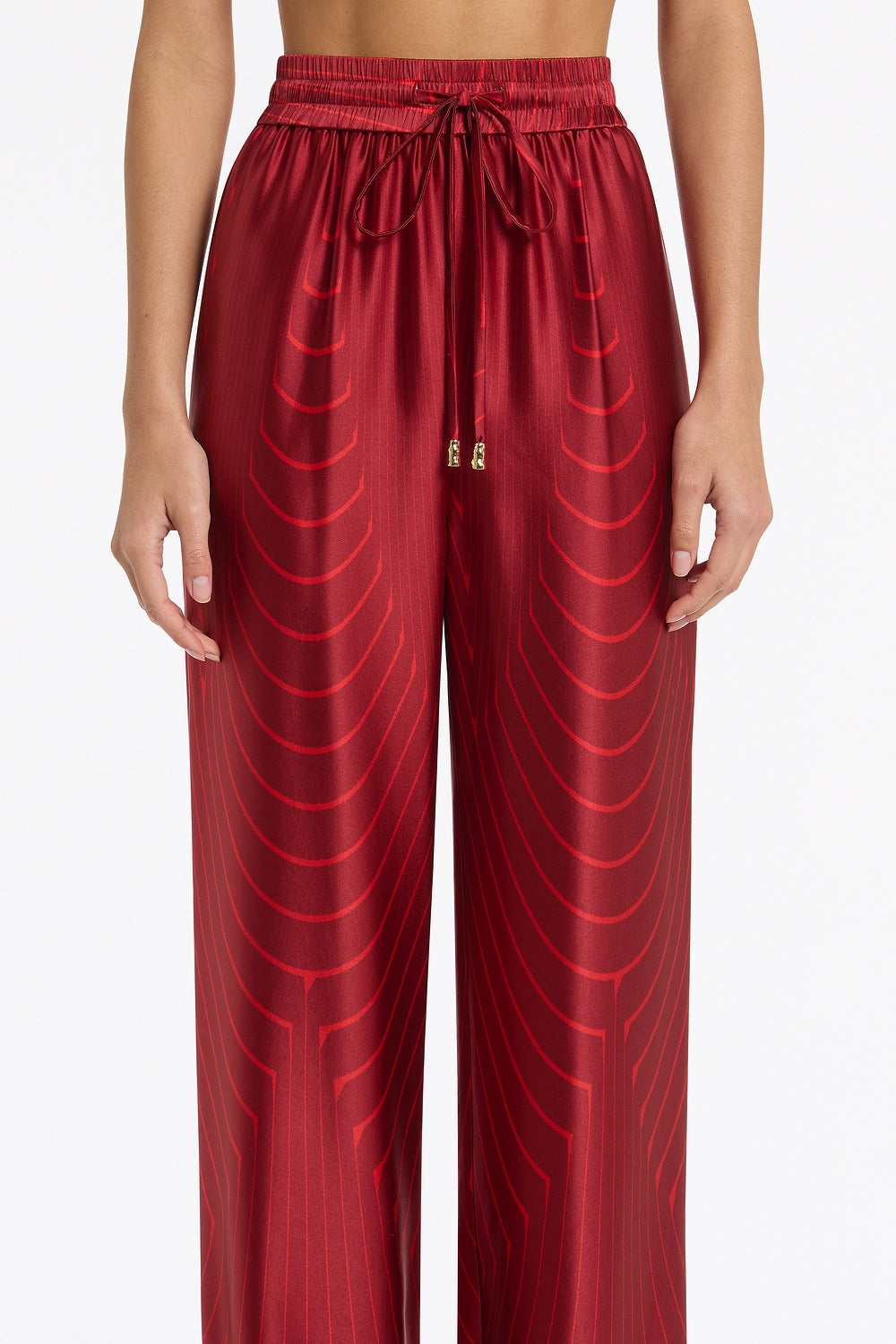 Carla Zampatti Undercurrent Silk Viscose Stretch Lounge Pant (Red)