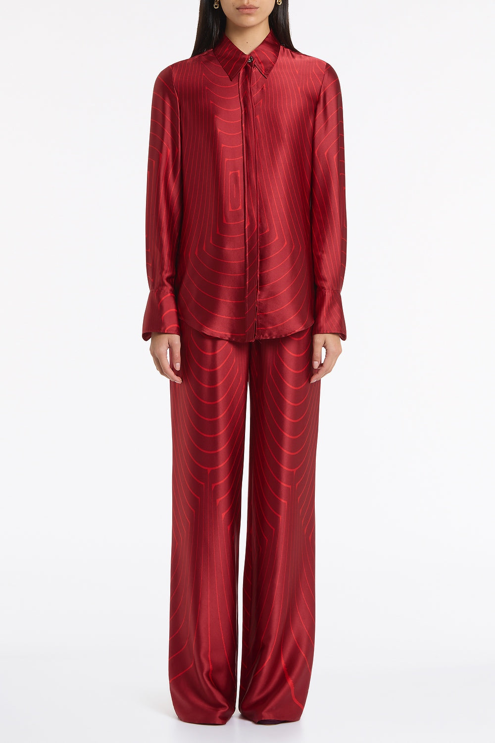 Carla Zampatti Undercurrent Silk Viscose Stretch Lounge Pant (Red)