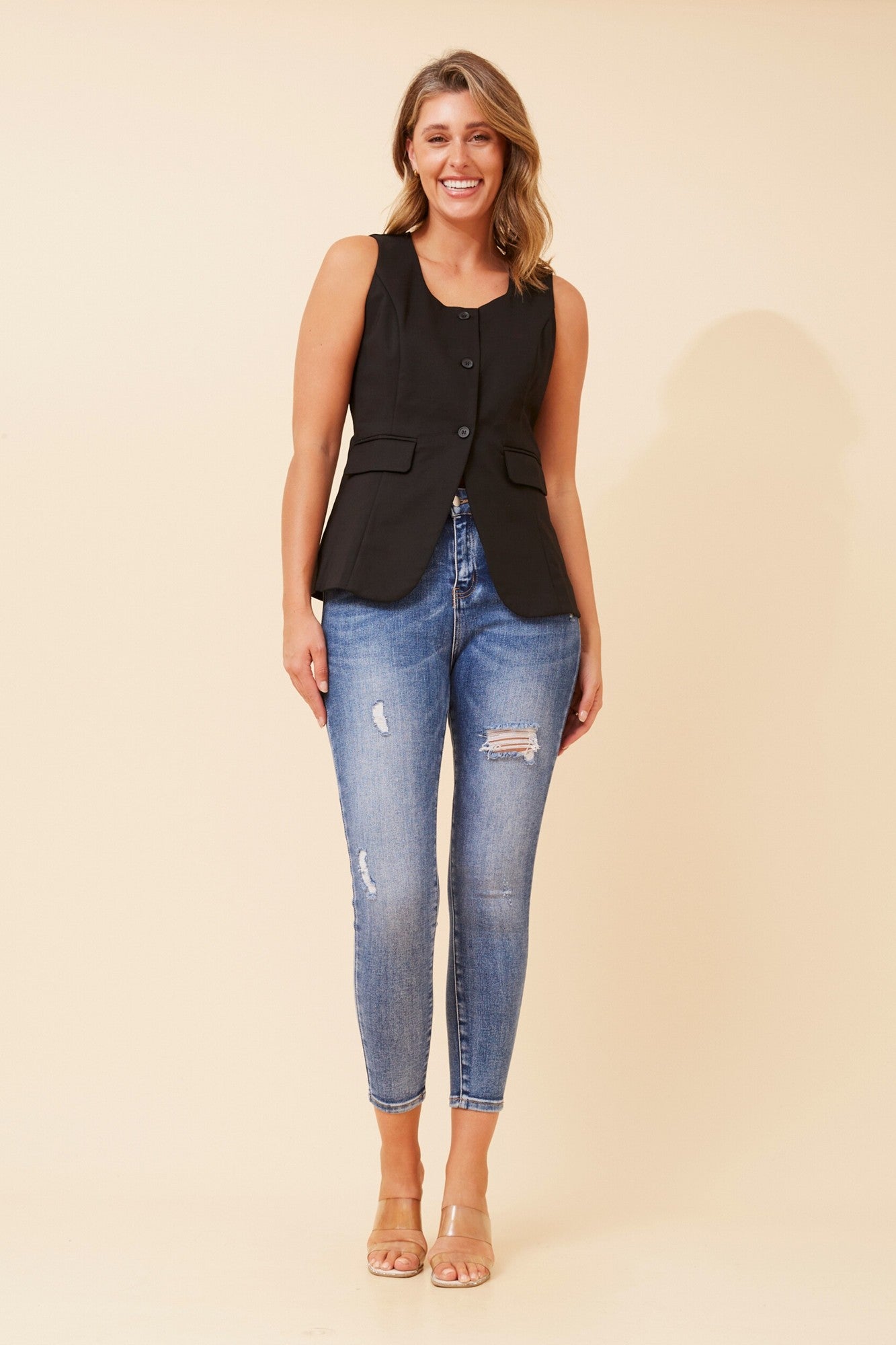 DAYITA SOLID VEST (Black)