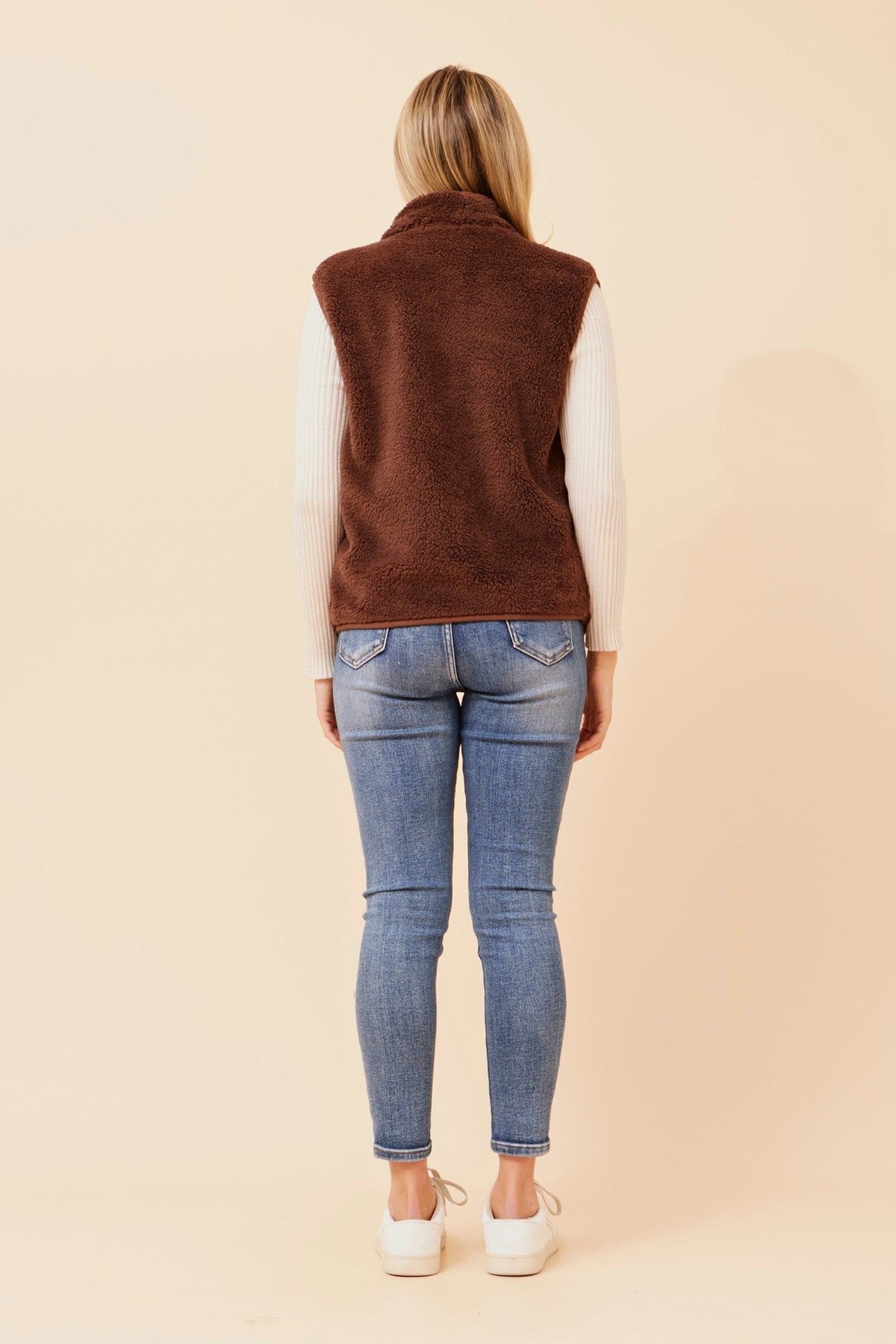 Caroline Morgan Australia ZABRINA FAUX FUR VEST (Chocolate)