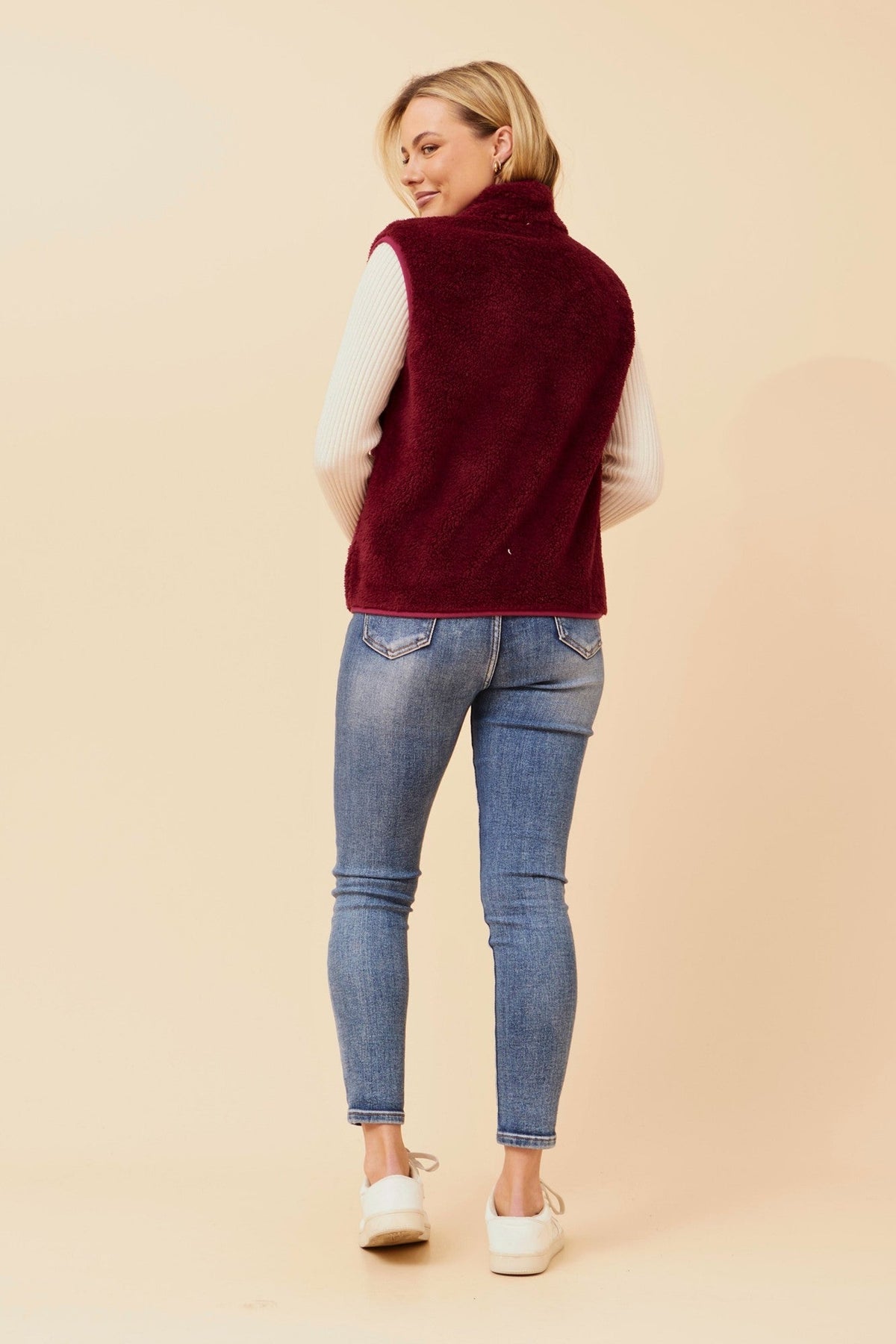 Caroline Morgan Australia ZABRINA FAUX FUR VEST (Red)