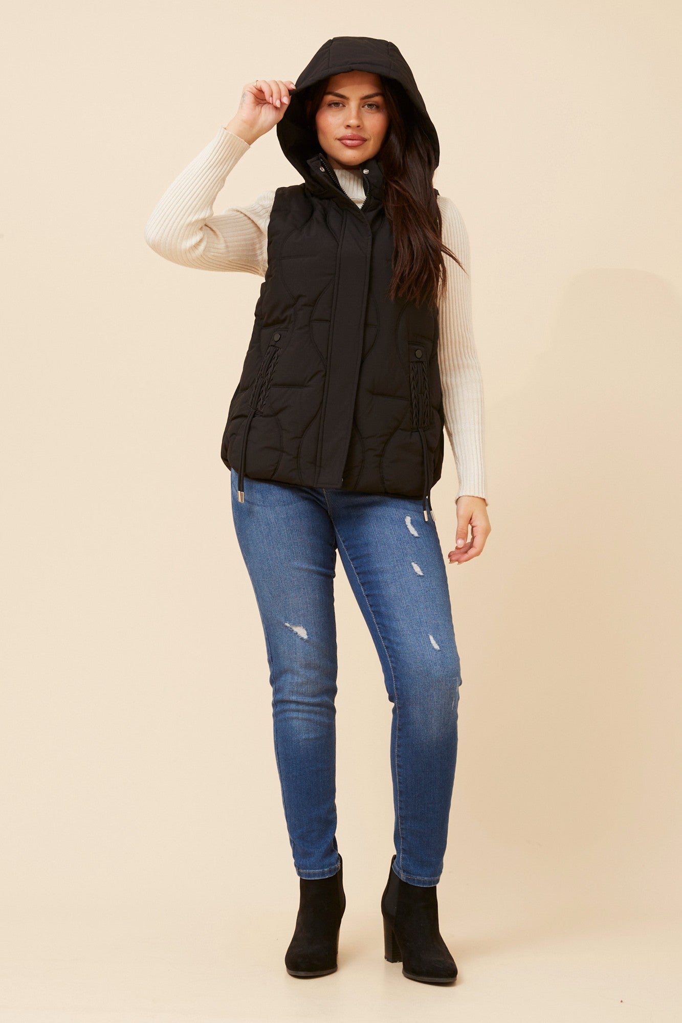 ALEJANDRA SOLID PUFFER VEST (Brick)