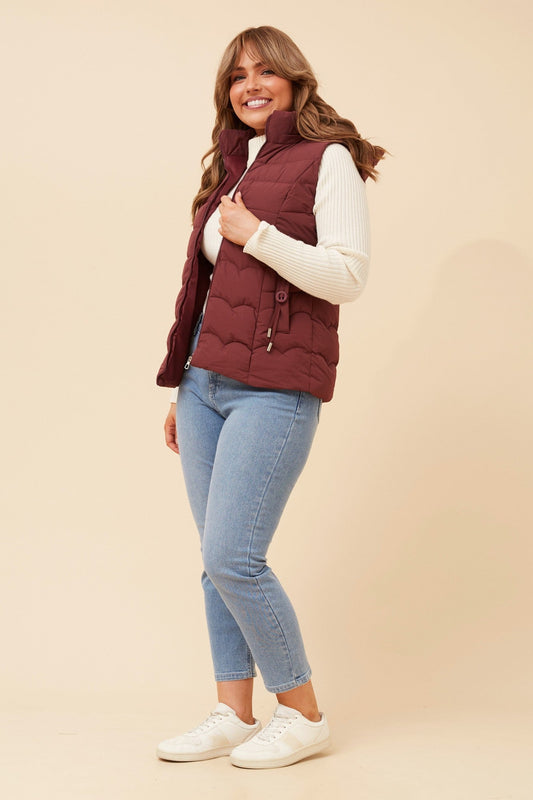 LINDY SOLID PUFFER VEST (Beige)