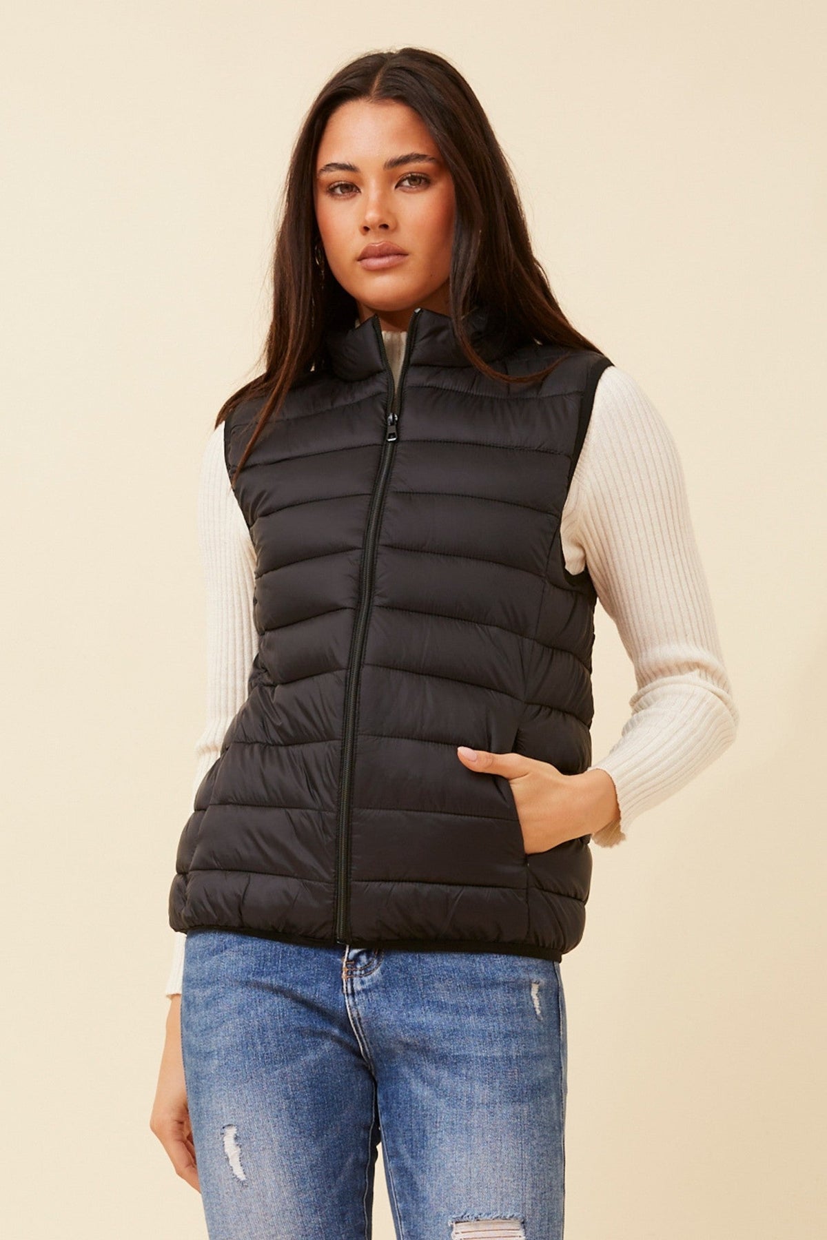 ZARLA PUFFER VEST (Black)
