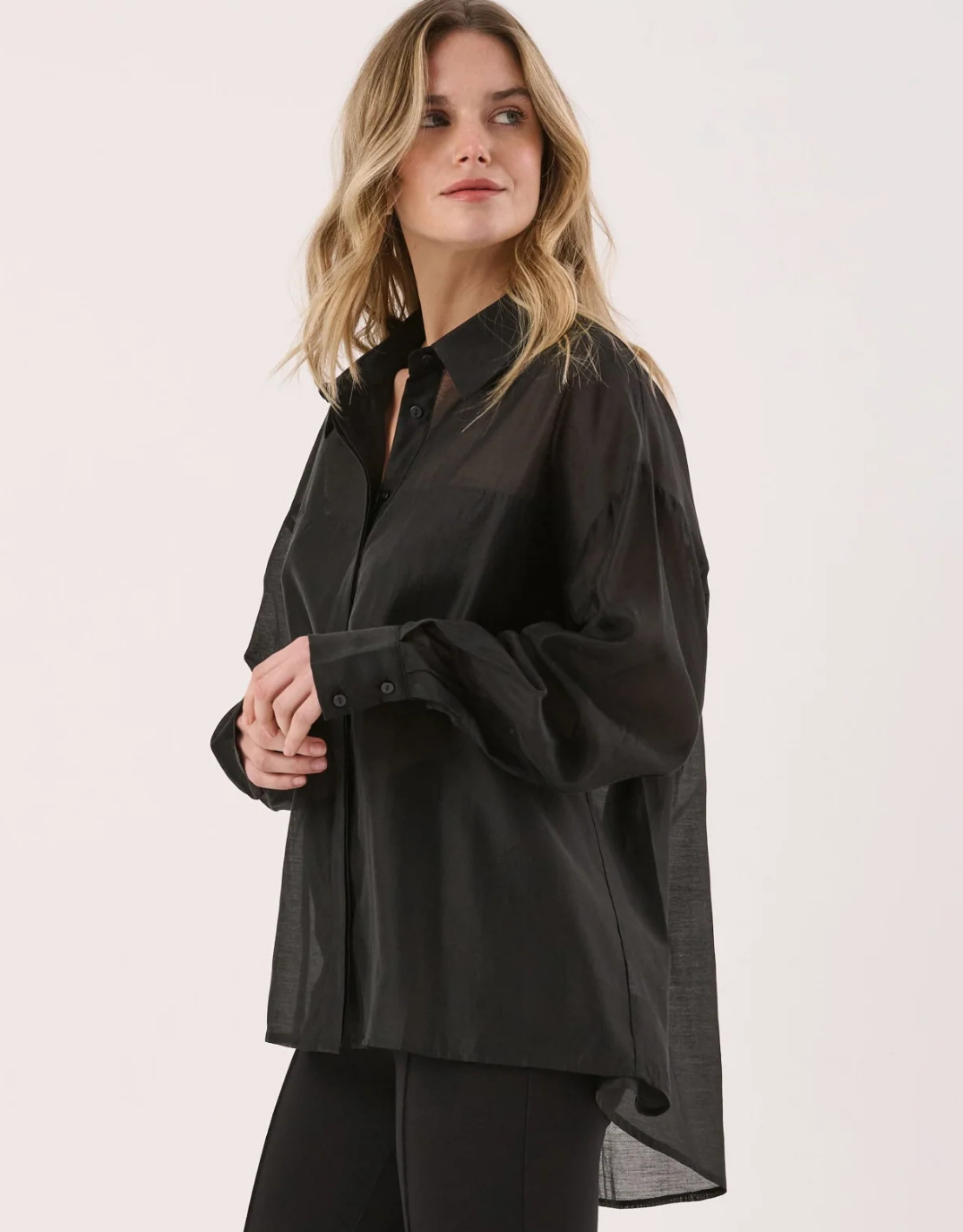 Sass Clothing Val Oversized Shirt (Black)